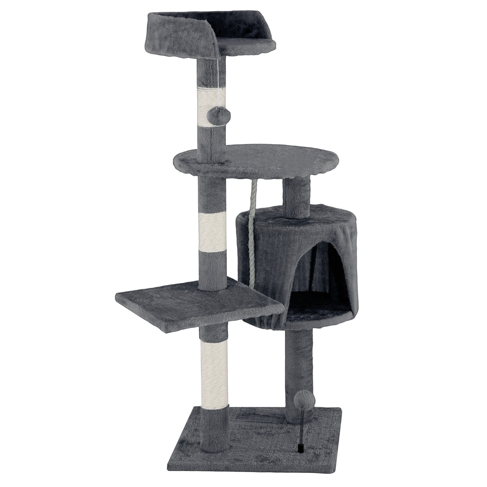 V178-66918-202508050910-00 Cat Tower Tree Scratching Post Dark Grey Condo 112cm - Image 1