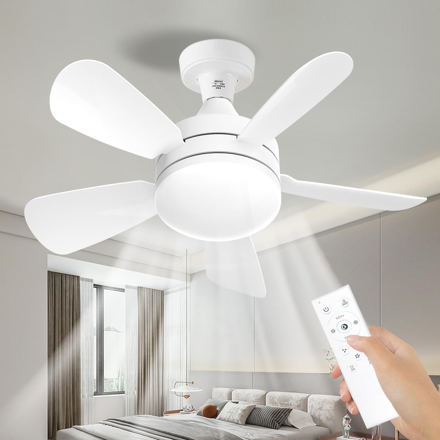V178-66962-202508050930-00 16.5 Ceiling Fan with LED Light 3-Speed Remote Control - Image 1