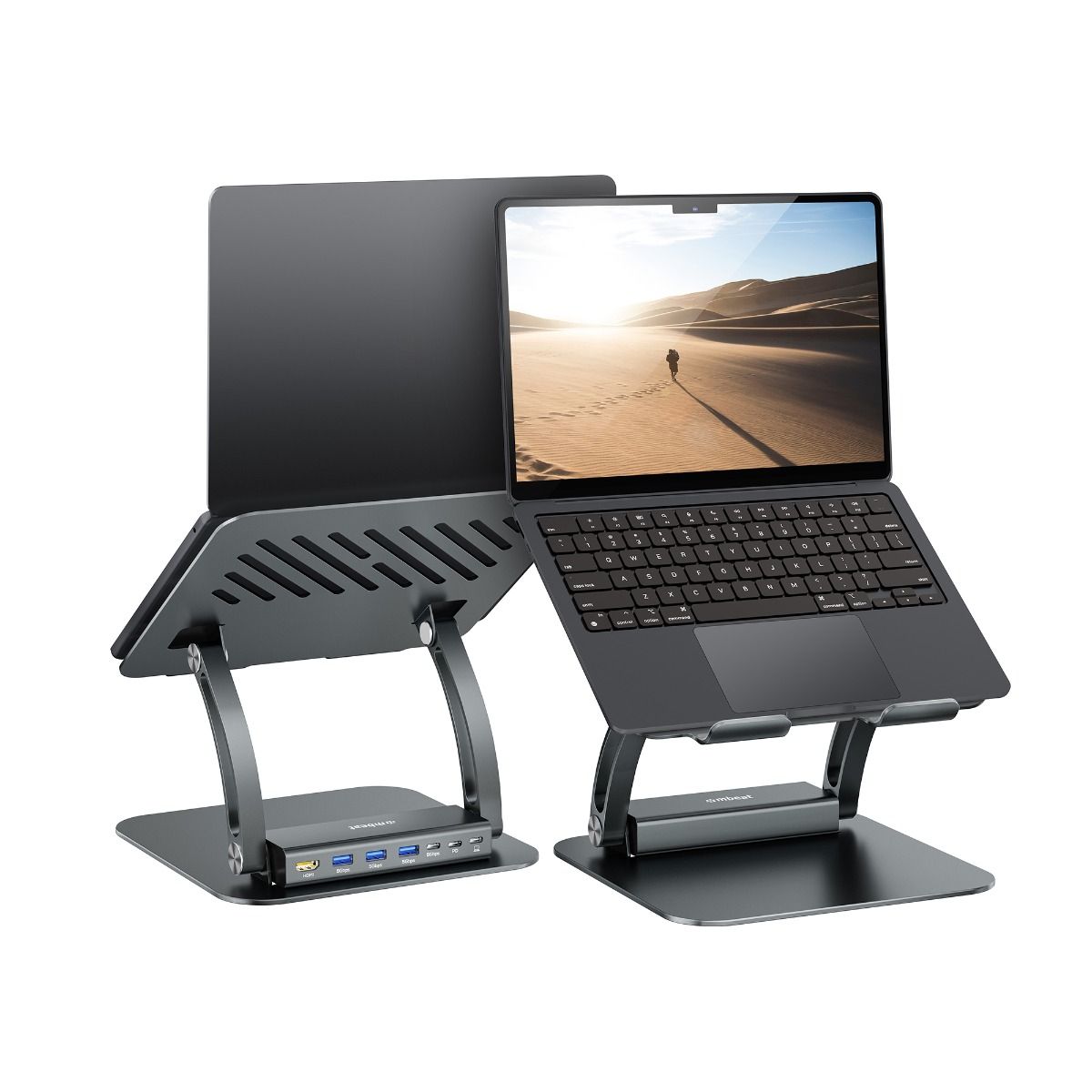 V186-MB-STD-P6GRY-202508221626-00 mbeat Stage P6 Laptop Stand with USB-C Dock - Image 1