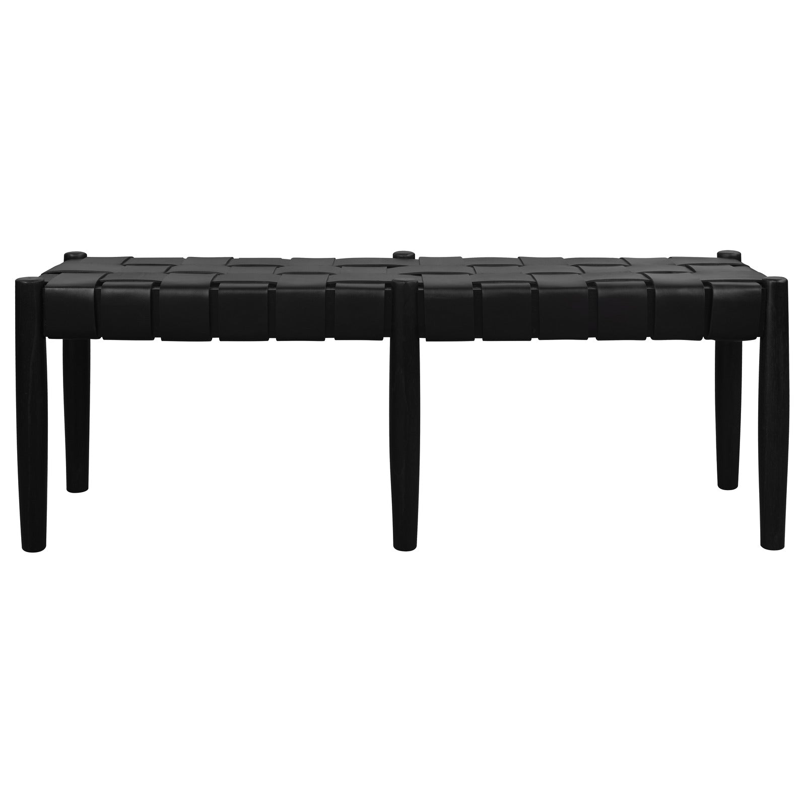 V199-BE12535WLHBW-202509091010-00 Elliot Leather Bench (Black) - Image 1