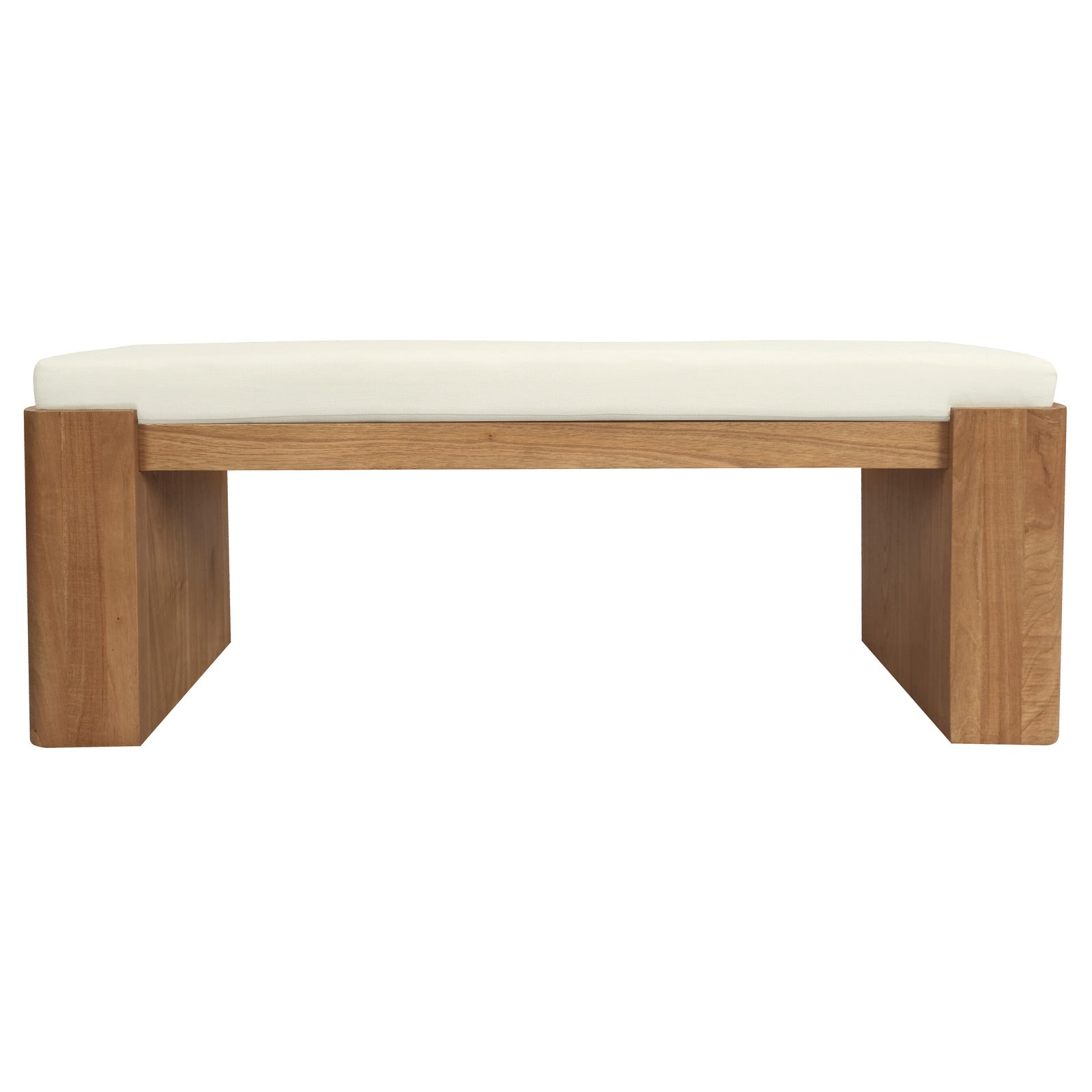 V199-BE130ADALW-202509091010-00 Adelle Solid Mindi Timber Bench - Small (Almond) - Image 1