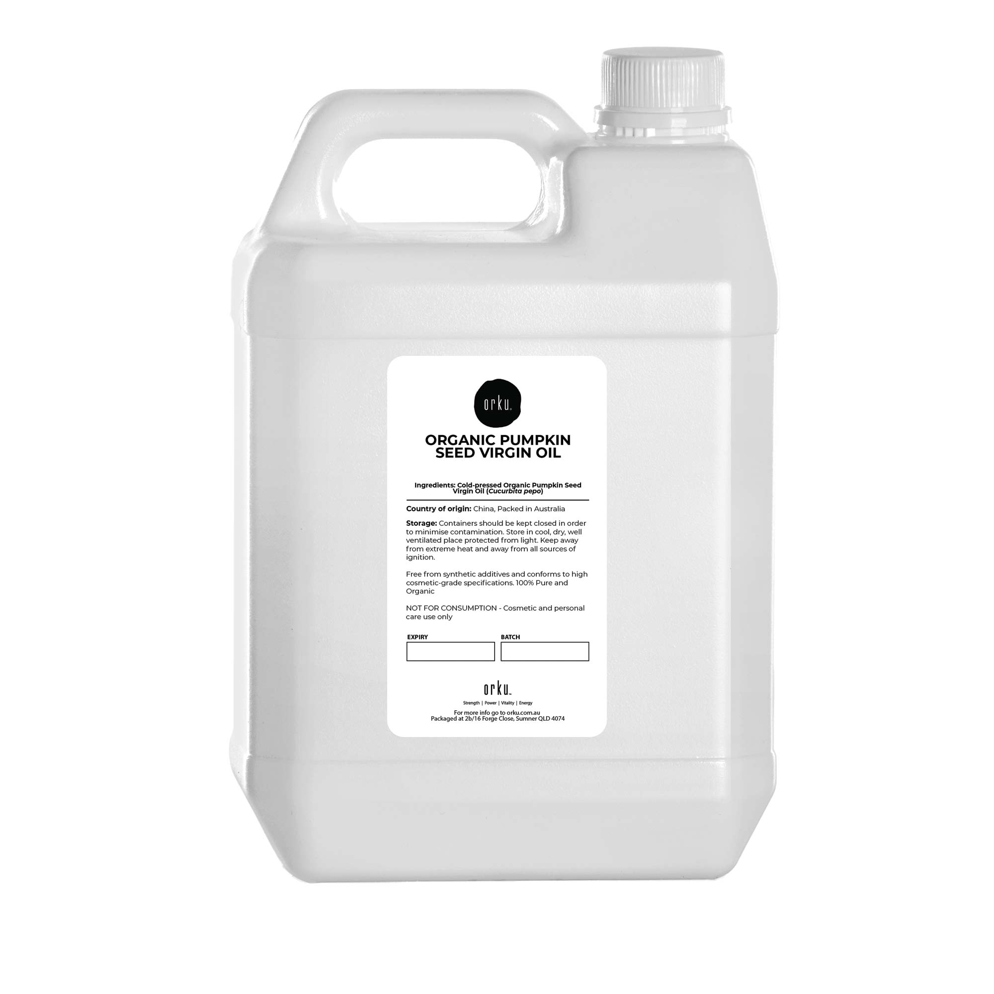 V238-SUPDZ-41162538516560-202508280321-00 Orku 5L Organic Pumpkin Seed Oil – Virgin Cold Pressed Unrefined Cosmetic Gr. - Image 1