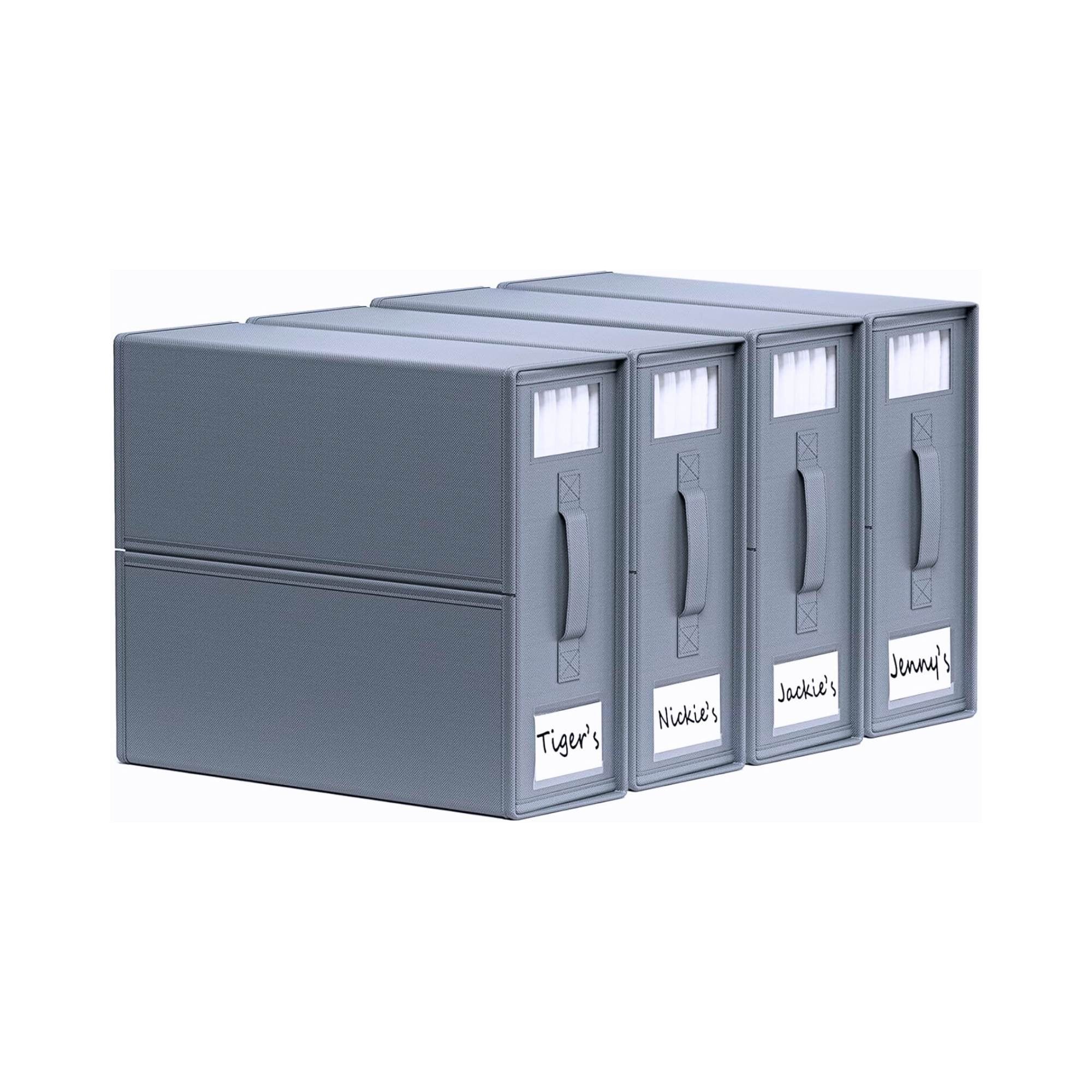 V238-SUPDZ-41188839948368-202508260925-00 4x Kitchee Foldable Bed Sheet Storage Box – Linen & Closet Organiser Grey - Image 1