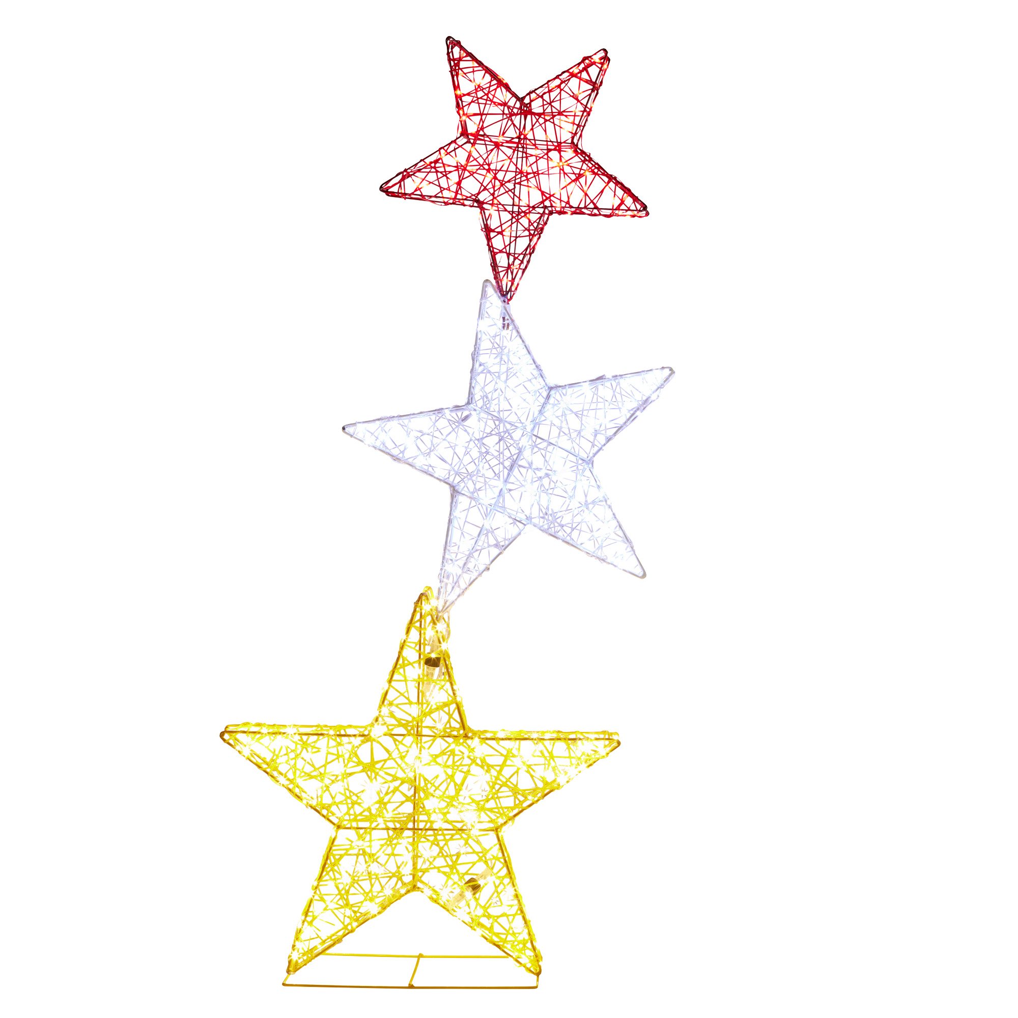 V240-112_MHA515-202509090840-00 Christabelle 120cm Triple Star Christmas Display with Lights - Image 1