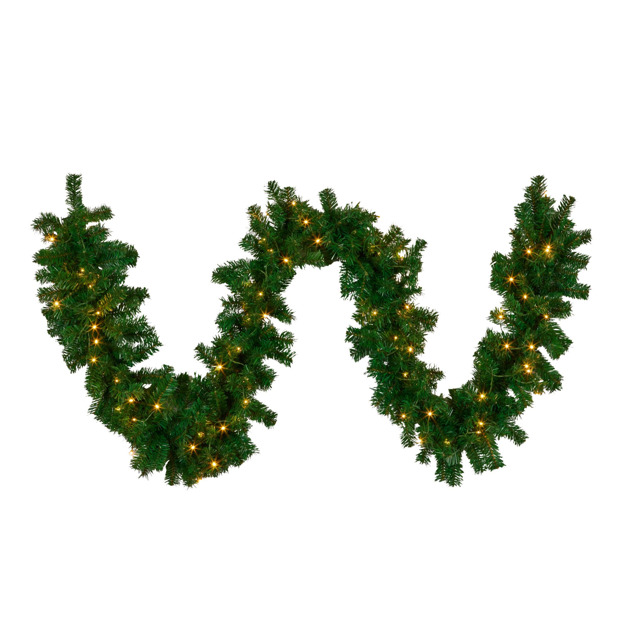 V240-112_OPCG274-202509051055-00 Christabelle 274cm Chadwick Green Pre-Lit Christmas Garland - Image 1