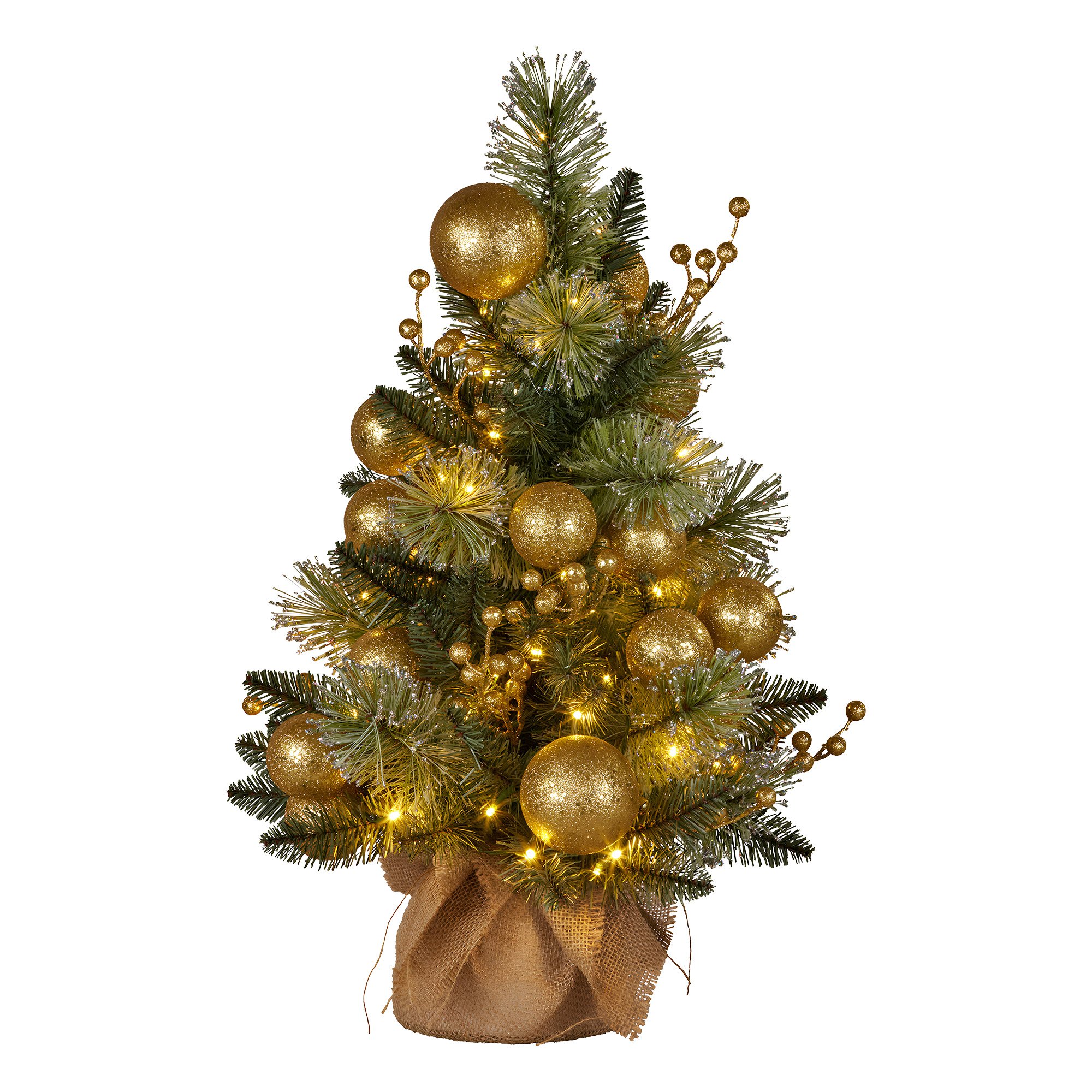 V240-112_SENG2-202509170831-00 Christabelle 61cm Battery-operated Christmas Tree Warm Lights Led Table Top Gold - Image 1