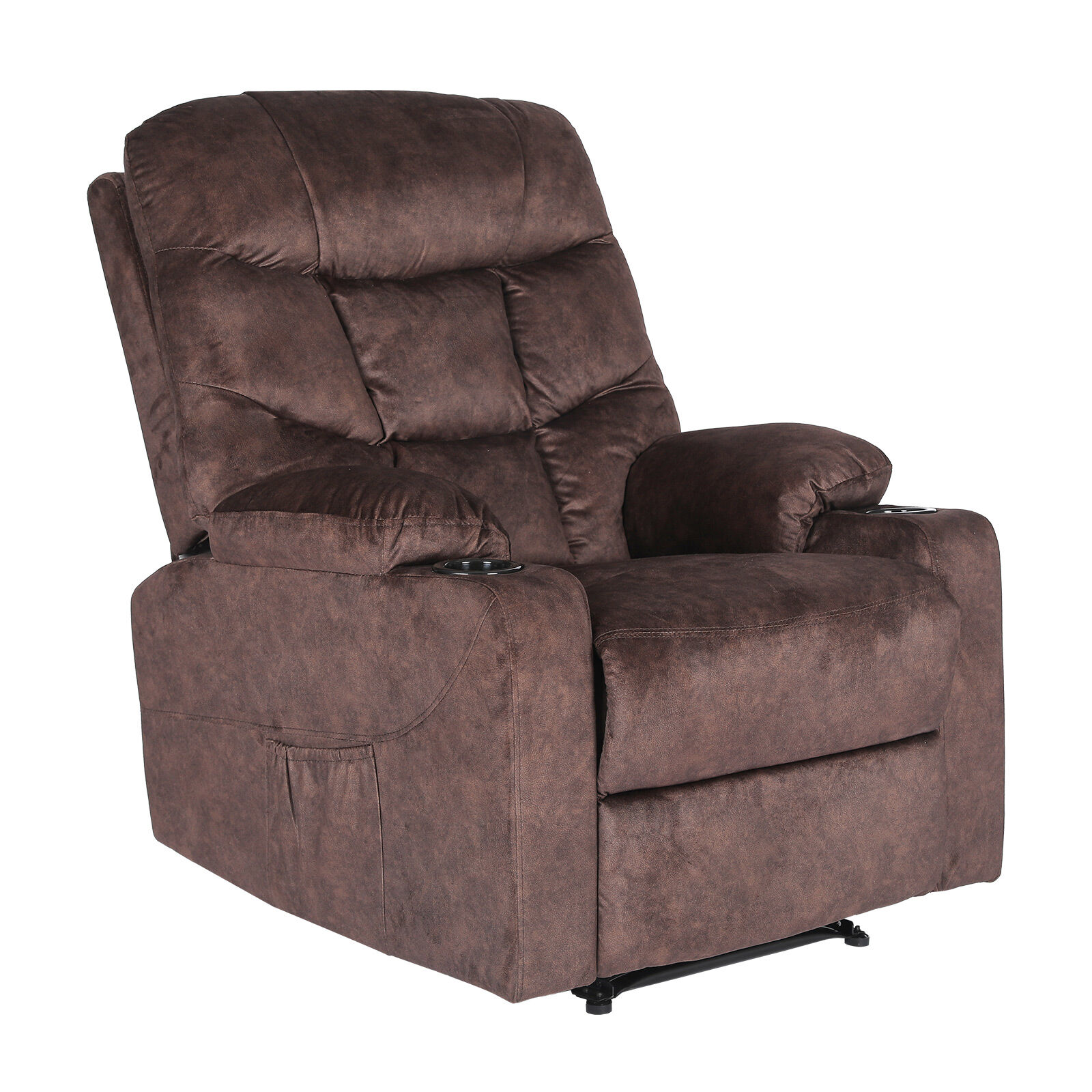 V274-FT-MRC-6115LTH-BN-202509231345-00 8-Point Electric Massage Recliner Chair - Leathaire Lounge Sofa Armchair AVERY BROWN - Image 1