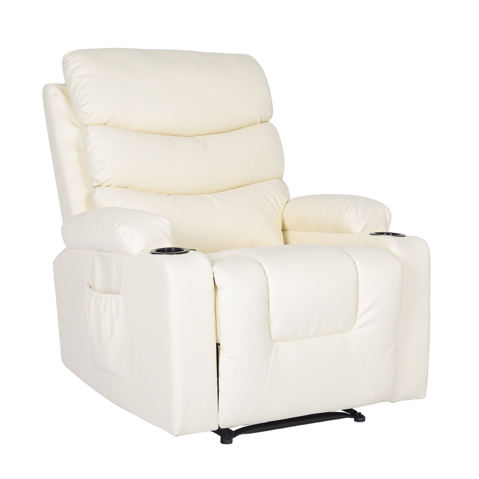 V274-FT-MRC-6175PU-CR-202509231345-00 8-Point Electric Massage Recliner Chair - PU Leather Lounge Sofa Armchair CELINA CREAM - Image 1