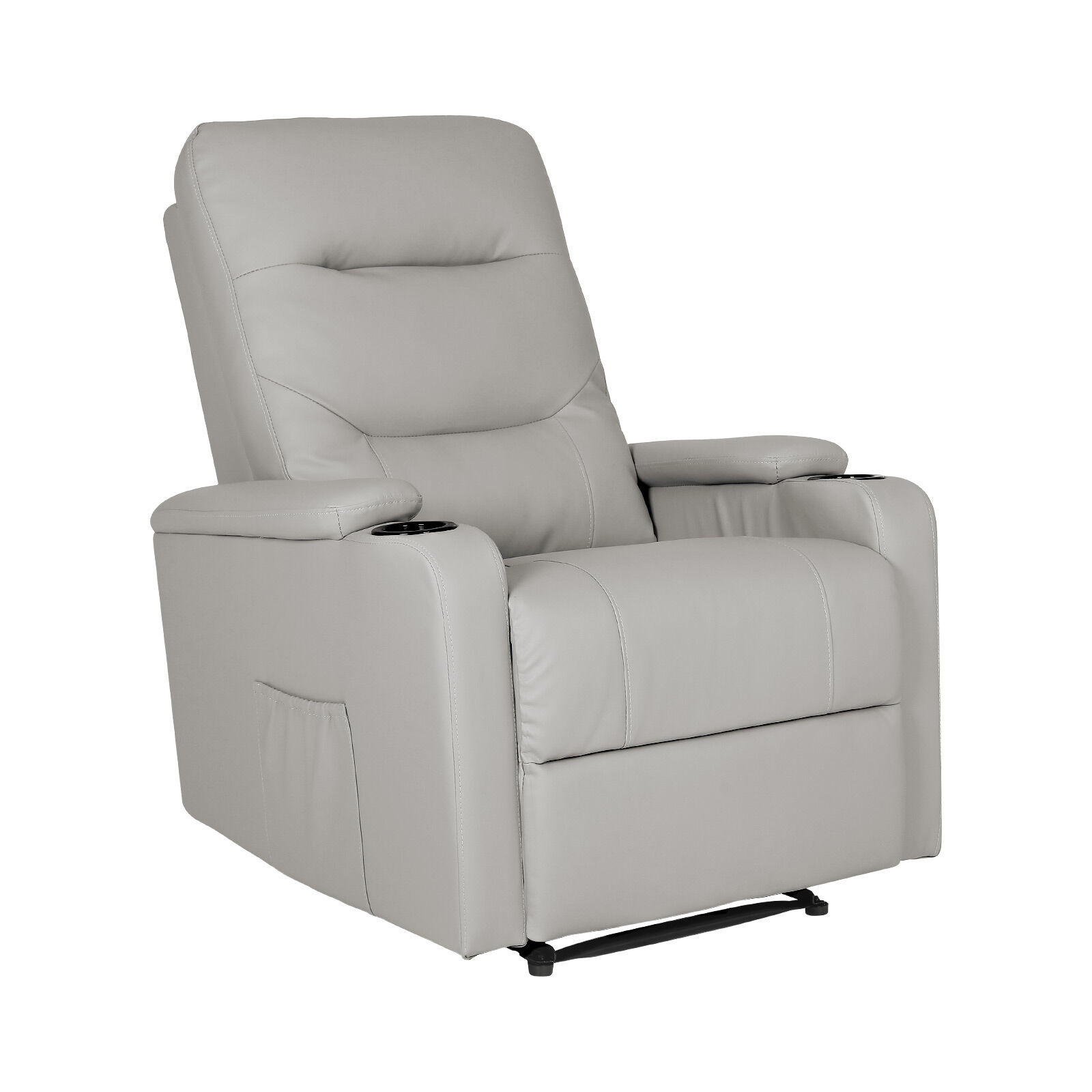 V274-FT-RC-6201PU-LGY-202509231345-00 Home Recliner Chair - PU Leather Sofa Lounge Armchair DAKOTA GREY - Image 1