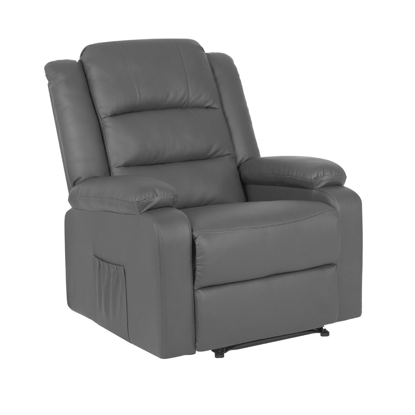V274-FT-RC-6502PU-GY-202509231345-00 Home Recliner Chair - PU Leather Sofa Lounge Armchair MARLO GREY - Image 1