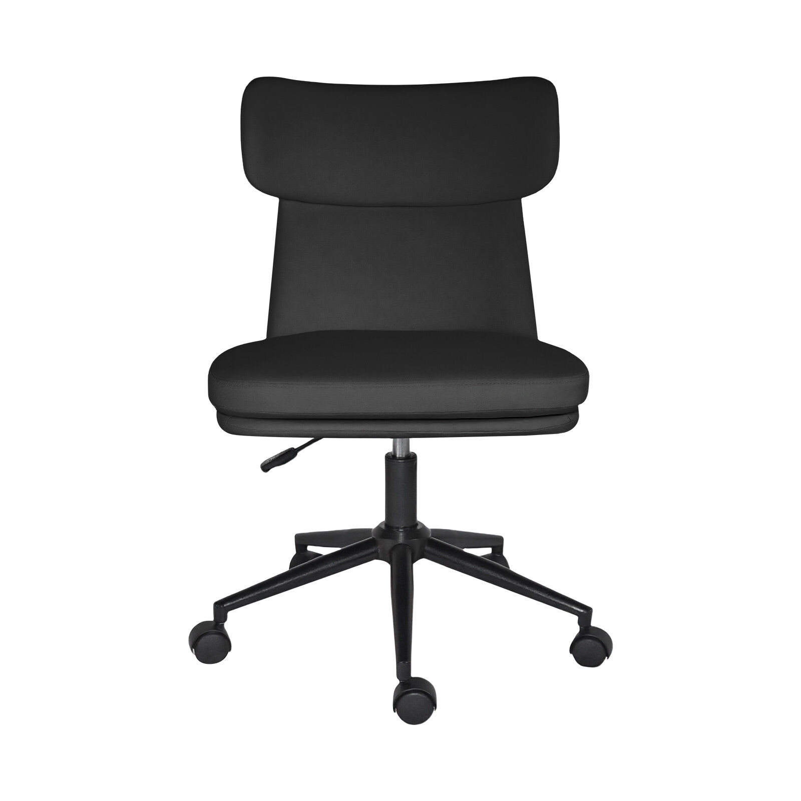V274-FT-VOC-005BK-BK-202509231340-00 Office Desk Chair - PU Leather Home Office Swivel Chair Computer Seat BLACK - Image 1