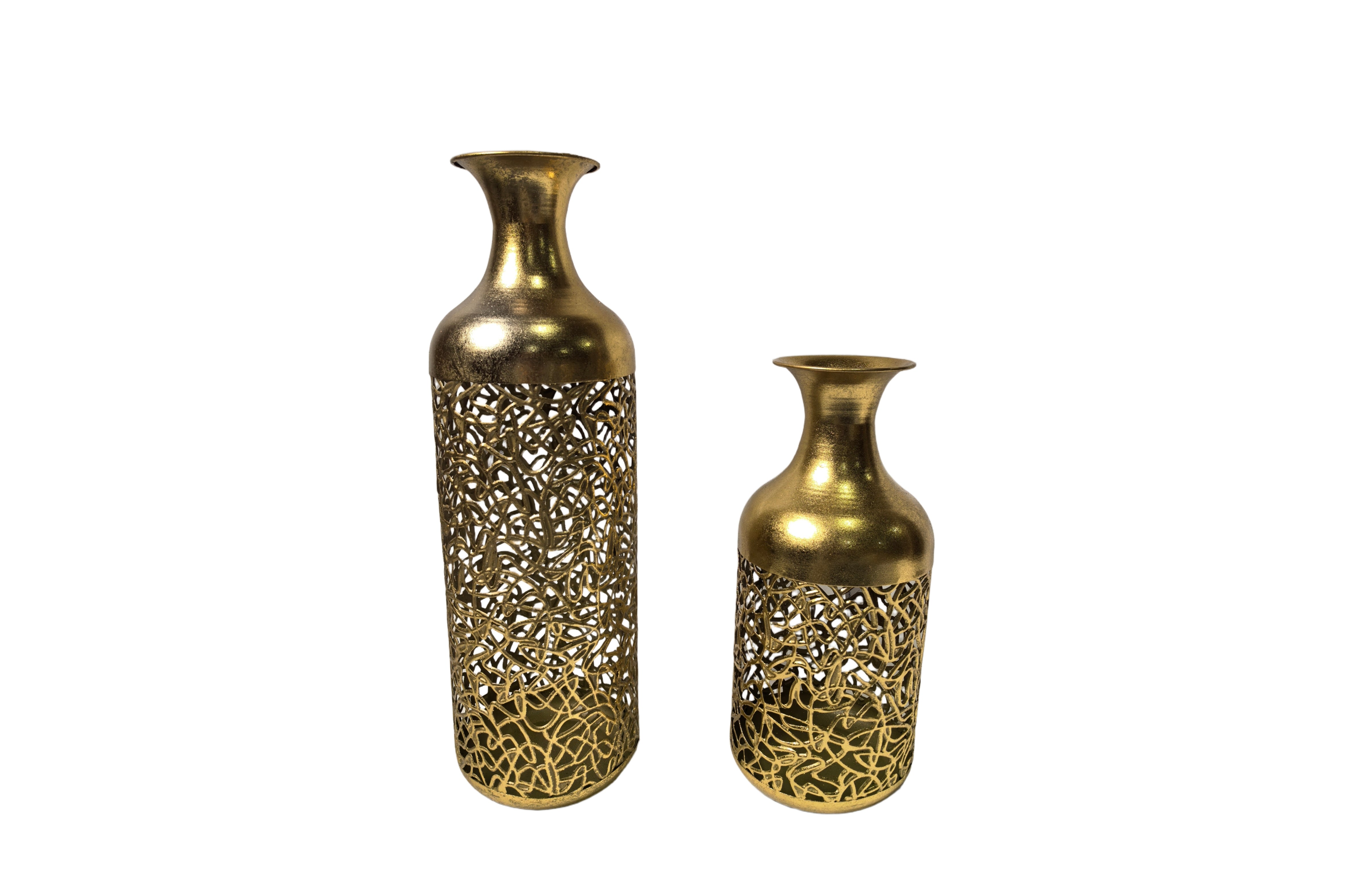 V292-HD-VASE-S02-MAYA-GOLD-202508221615-00 Maya Vase - Set of 2 - Gold - Image 1