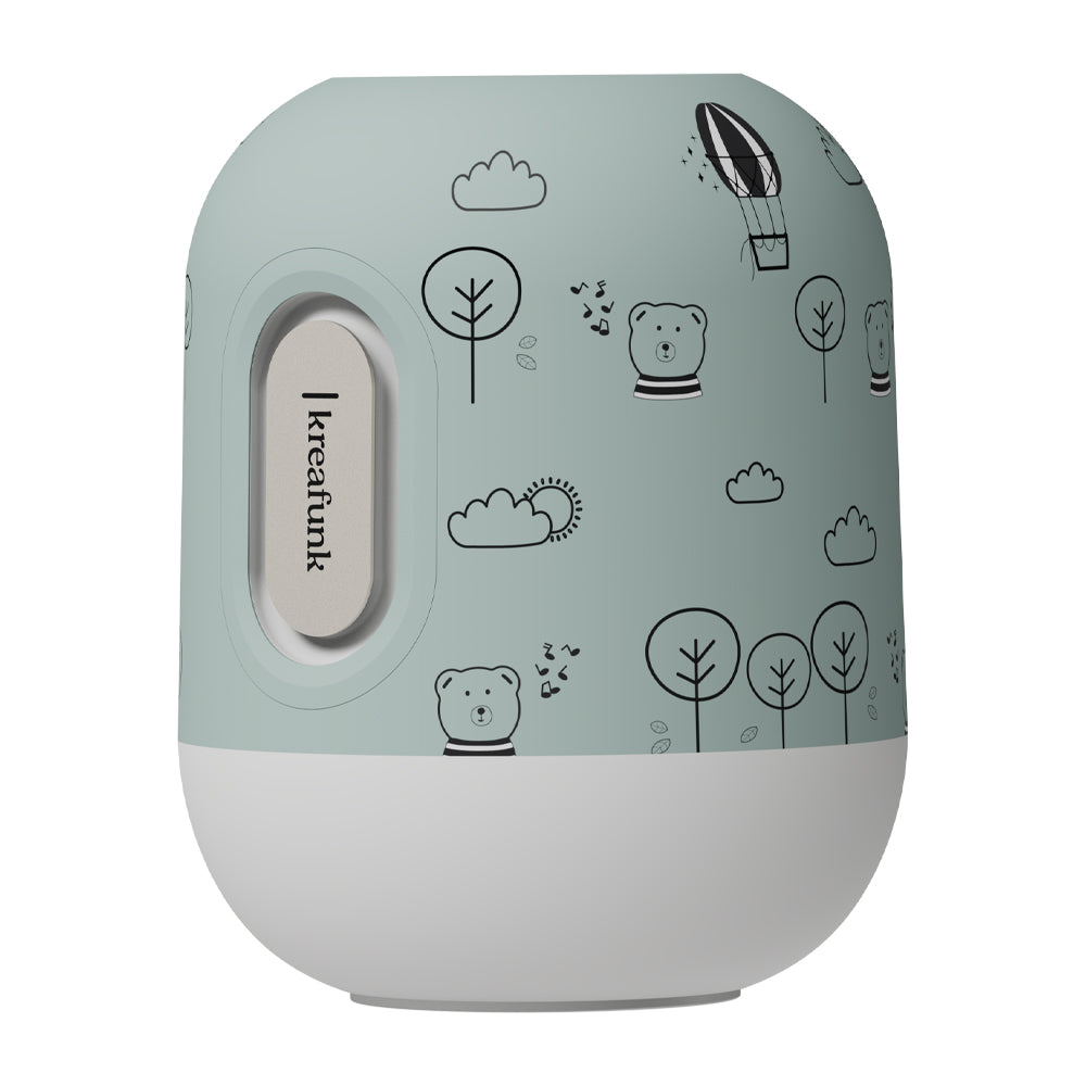 V398-KFKLP08-202508251020-00 Kreafunk Kids Glowie Bluetooth Speaker W/ Light - Dusty Green - Image 1