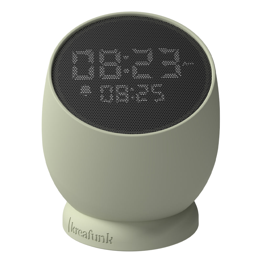 V398-KFYI08-202508251030-00 Kreafunk Bell Alarm Clock - Dusty Olive - Image 1