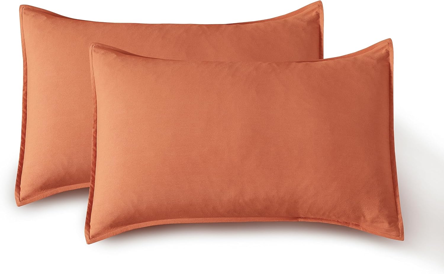 V439-KPTERRAWM2-202509190920-00 Vintage Washed Microfibre King Pillowcases - Ultra Soft & Skin-Friendly - Set of 2 - 50cm x 90cm (Terracotta) - Image 1