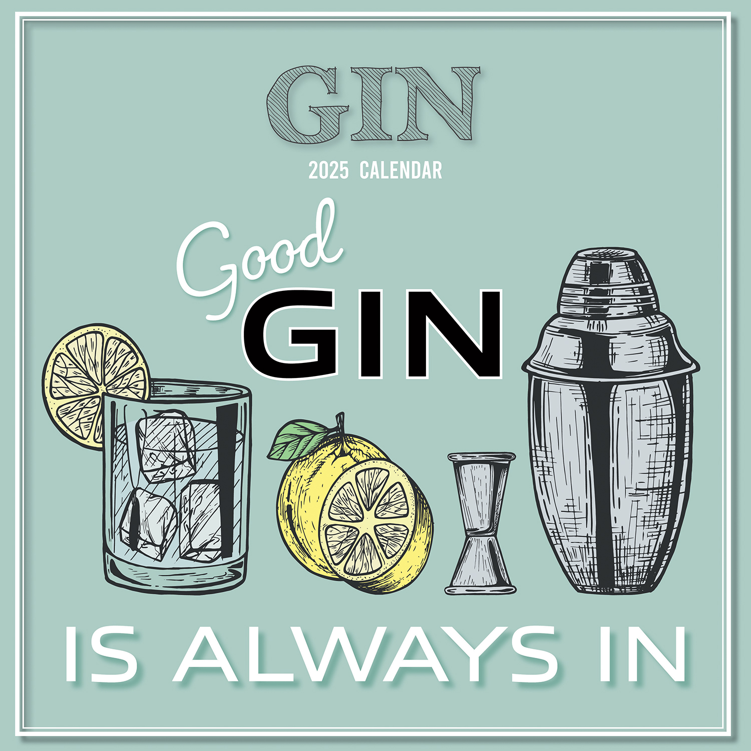 V474-690267-202507050115-00 Gin - 2025 Square Wall Calendar 16-Month Premium Planner Christmas New Year Gift - Image 1