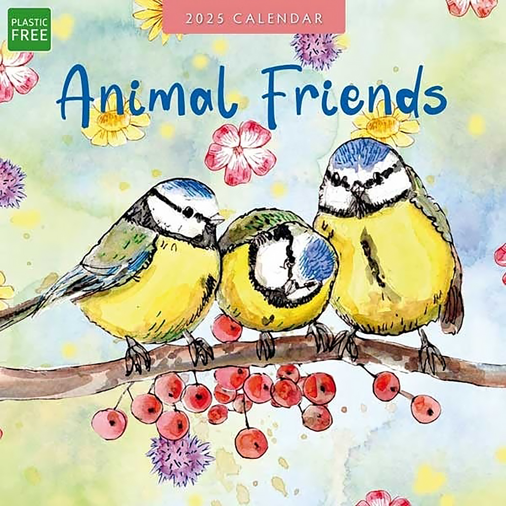 V474-695298-202507050115-00 Animal Friends 2025 Square Wall Calendar Animals 16 Months Premium Planner Gift - Image 1