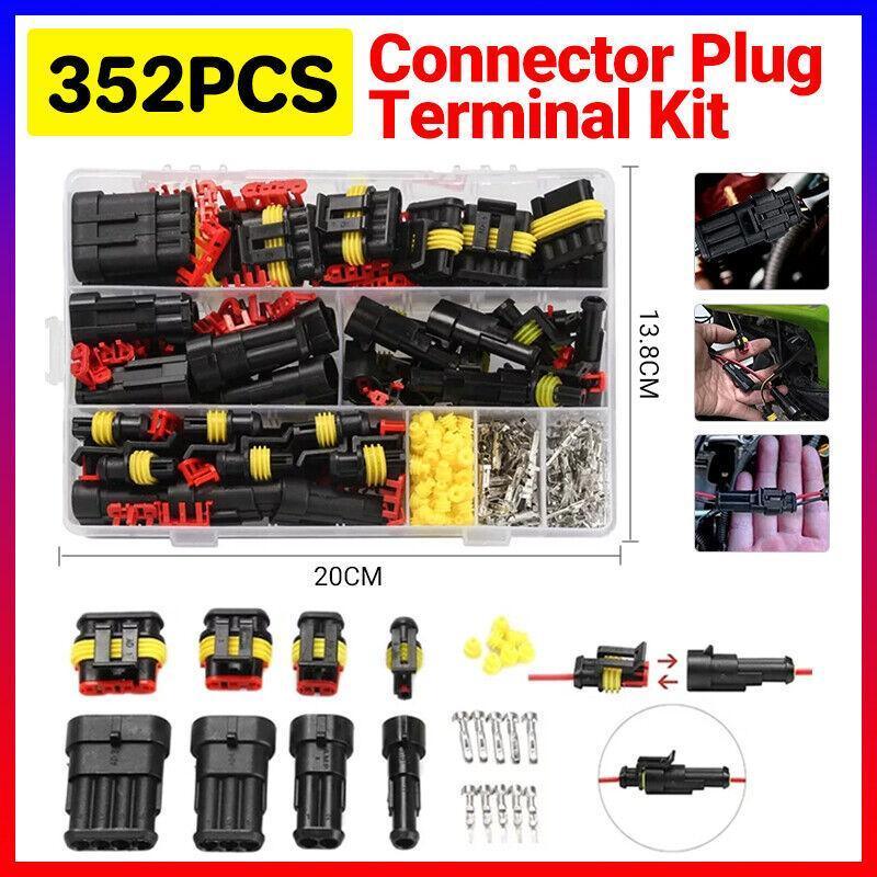 V528-352PCSTERMINALKIT-542948-202509251425-00 352PCS 12V Waterproof Electrical Wire Connector Plug Terminal Kit 1/2/3/4 Pin - Image 1