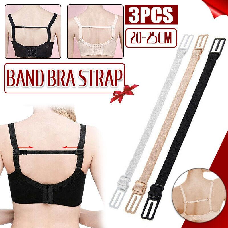 V528-3PCSBANDBRA-3COLOURS-464714-202509302018-00 3Pcs Lady Nonslip Elastic Adjustable Band Bra Strap Holder Strap Racer Back Clip - White+Beige+Black - Image 1