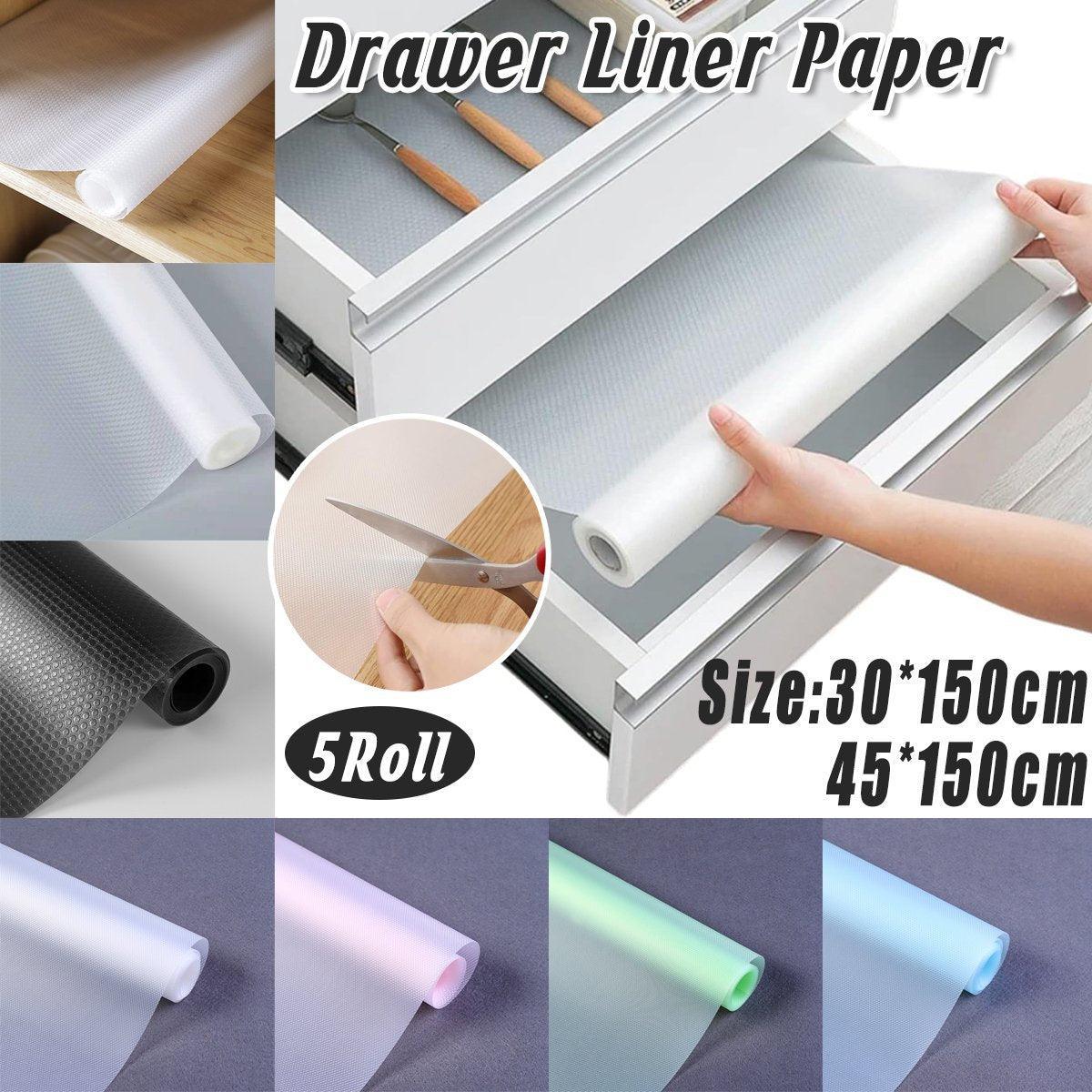 V528-45-150CM-5ROLL-ZSW-TRANSPARENT-467521-202510010627-00 5 Roll EVA Anti Moisture Drawer Mat Cabinet Pad Kitchen Dustproof Placemat - Transparent Diamond-45*150cm - Image 1