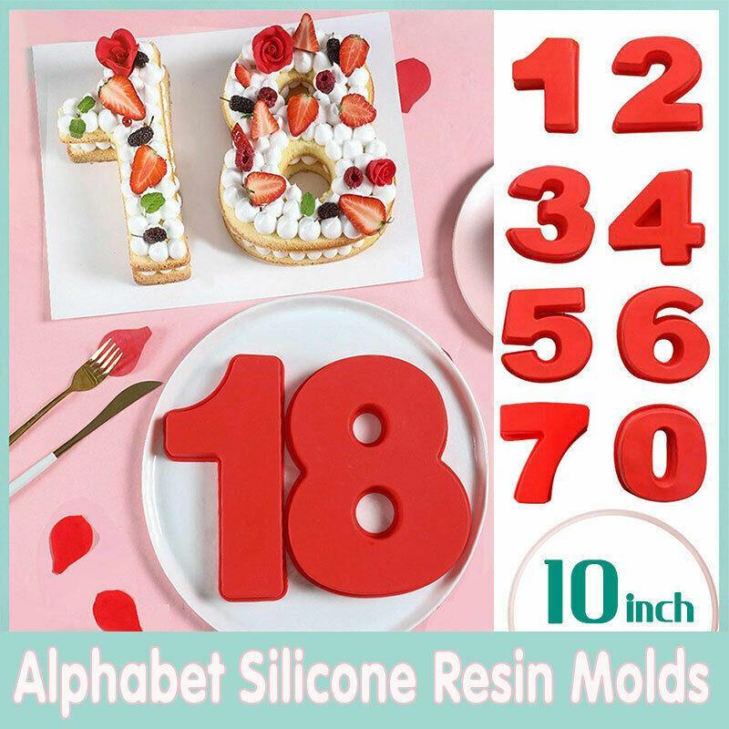 V528-9360101012458-202510010800-00 10 Inch Silicone Number Cake Mould Birthday Baking Pan Fondant Tools - 5 - Image 1