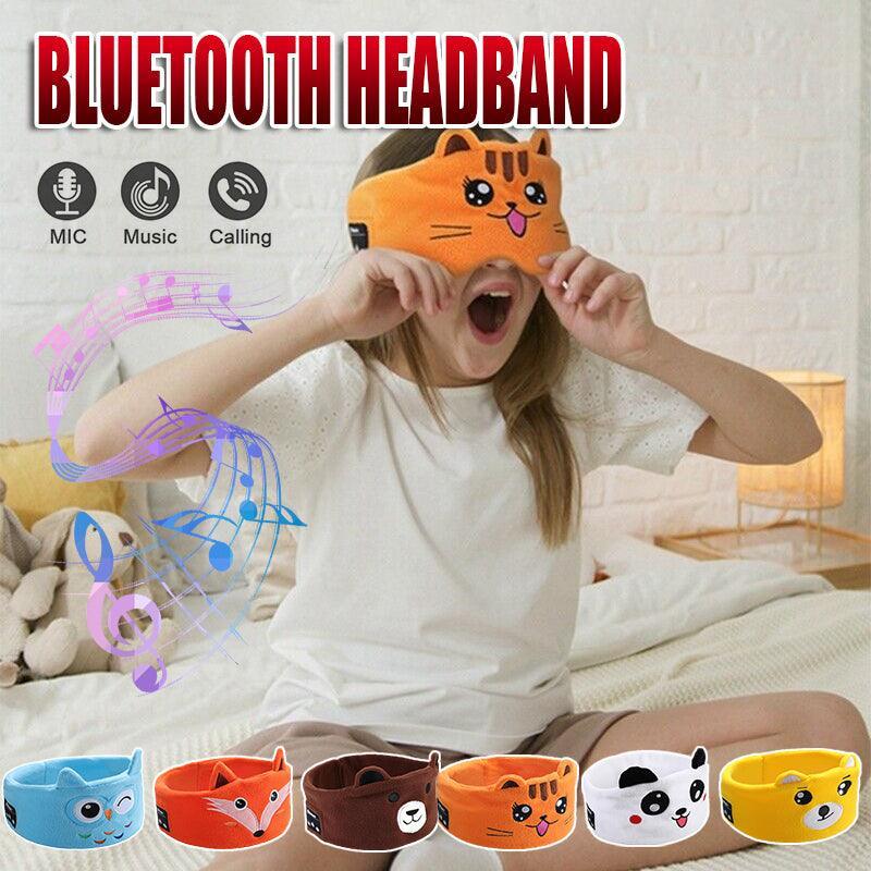 V528-9360101047030-202509301454-00 Cute Bluetooth Headband Headphones Wireless Sleep Music Mask with Mic - Brown-Bear - Image 1