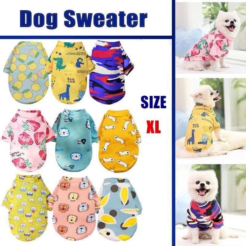 XL Size Cute Pet Dog Warm Jumper Sweater Clothes Cat Knitwear Knitted Coats Winter - Green Lemon