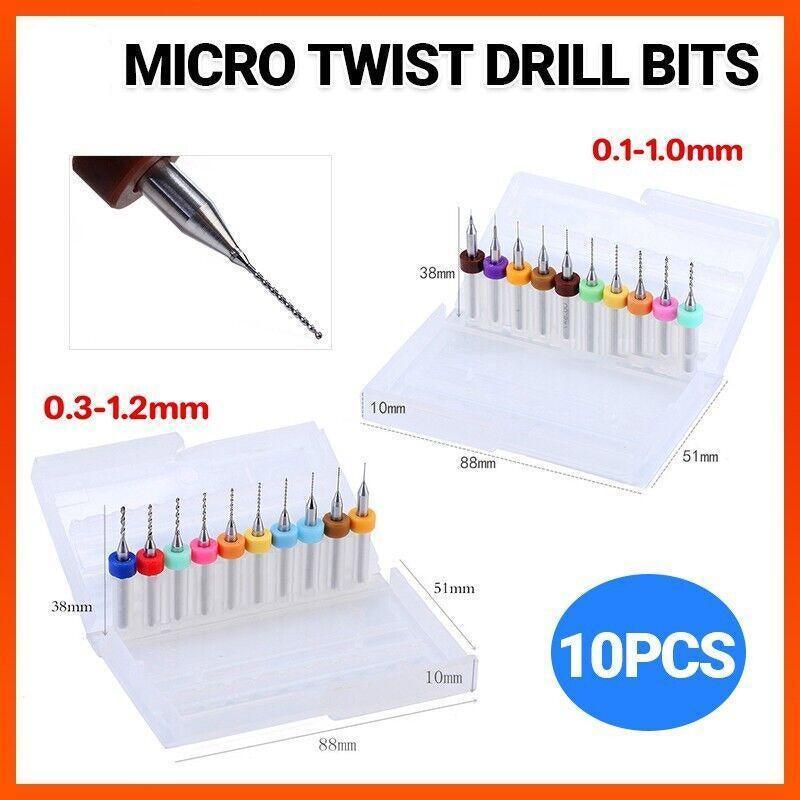 V528-9360312030593-202510010209-00 10X Tungsten Steel Micro Drill Bits 0.1-1.2mm for Rotary Tool - 0.3-1.2MM - Image 1