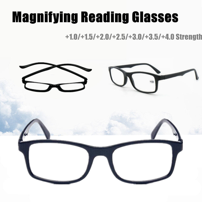 V528-9360312075914-202509302127-00 Black 6 Pairs Mens Ladies Wayfarer Frame Magnifying Reading Glasses Nerd Spectacl - +3.50 Strength - Image 1