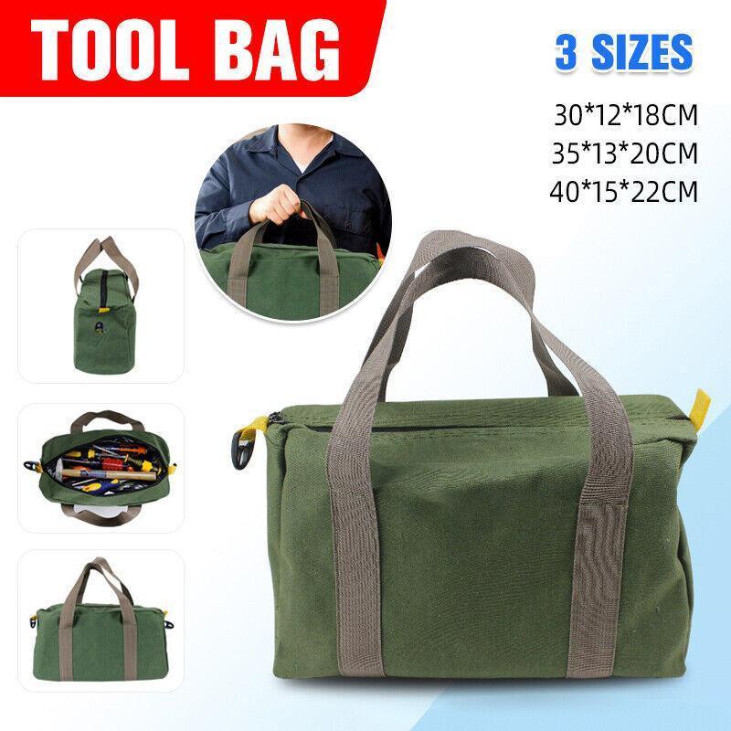 V528-9360312117348-202510010418-00 S/M/L Waterproof Tool Bag Portable Storage Toolkit Hand Heavy Case Canvas Duty - L(40*15*22CM) - Image 1