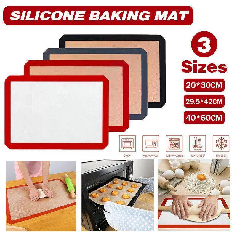 V528-9360312145167-202510011145-00 New Non-Stick Silicone Baking Mat Large Scale Cake Emarle Silicon Bakeware Dough - Grey 4PCS(2*30X21+2*42X29.5CM) - Image 1