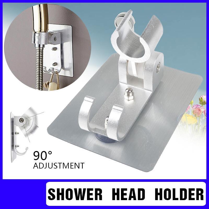V528-ADJUSTABLEBRACKET-367577-202509291609-00 Adjustable Bracket Suction Shower Head Handset Holder Bathroom Wall Mount +Hooks - Image 1