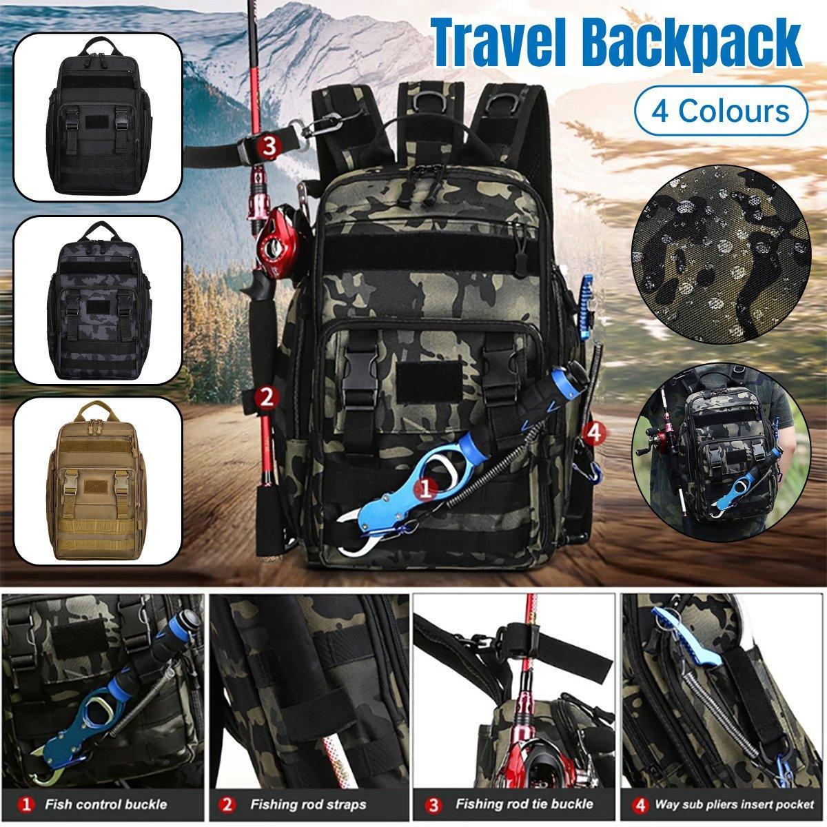 V528-BACKPACK-CAMOUFLAGE-B-868165-202509301727-00 Fishing Tackle Backpack Storage Bag Shoulder Fishing Gear Bags Outdoor Backpack - Night Camouflage - Image 1