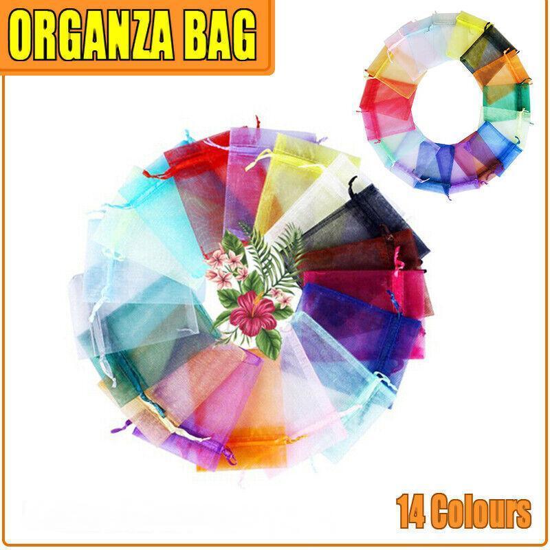 V528-BAG-10-15-50PCSWHITE-722277-202510010109-00 50PCS Organza Bag Sheer Bags Jewellery Wedding Candy Packaging Sheer Bags 10*15 cm - White/50PCS - Image 1