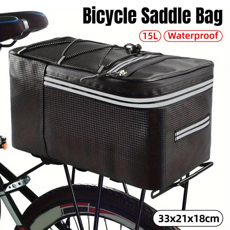 V528-BAG-15L-386045-202509251330-00 Bike Saddle Bag Waterproof Cycling Tail Bag Backseat Storage Riding Equipment - Image 1