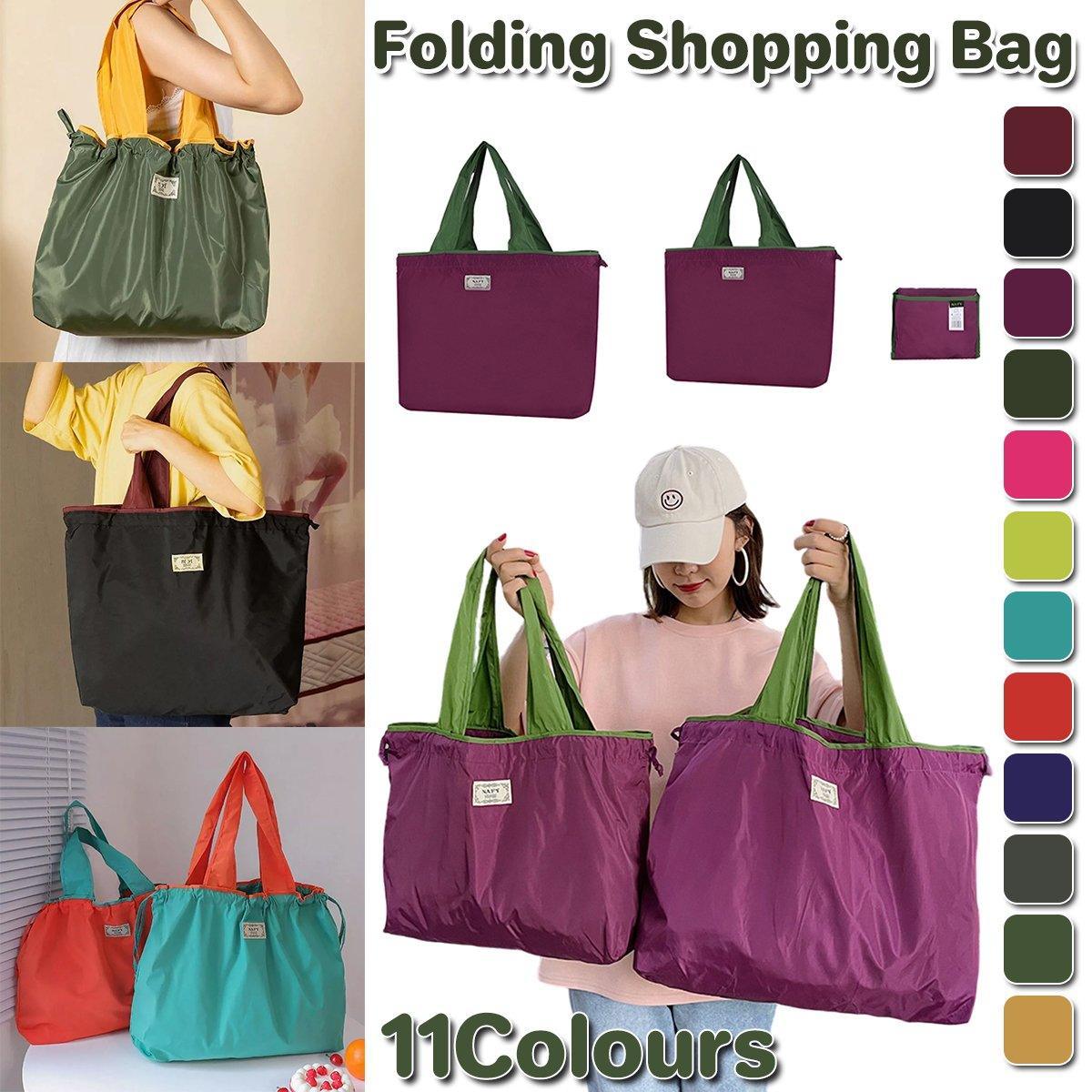 V528-BAG-GINGER-L-646919-202510010554-00 Ultra-Light Foldable Large Capacity Portable Shopping Bag with Drawstring Mouth - Ginger - L - Image 1