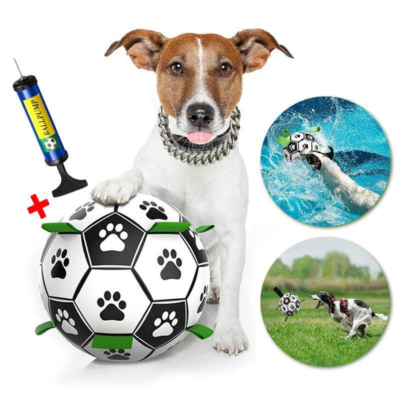 V528-BALL-17545-202509251211-00 Interactive Pet Football Dog Toys Grab Tabs Outdoor Training Soccer Chew Balls - Image 1