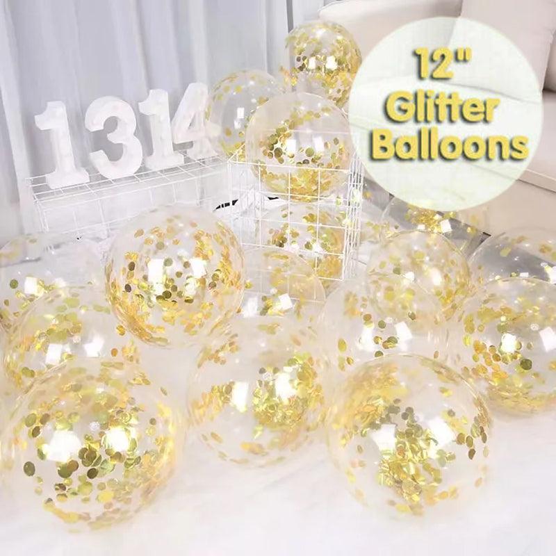 V528-BALLOON-30CMGREEN-100PCS-8517-202510010646-00 10/100X 30Cm Confetti Glitter Balloons for Party & Wedding - 30cm Green *100pcs - Image 1