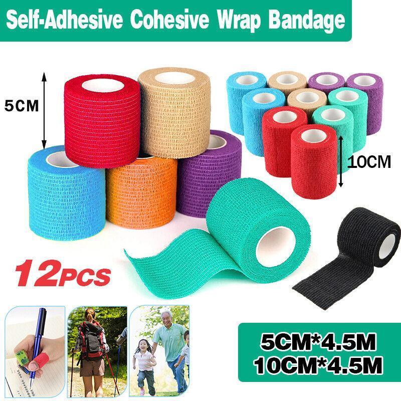 V528-BANDAGE-5CM-4-5M-12PCS-71134-202510010445-00 12× Multi-Size Self-Adhesive Cohesive Pet Bandage Wraps - 12PCS(5CM*4.5M) - Image 1