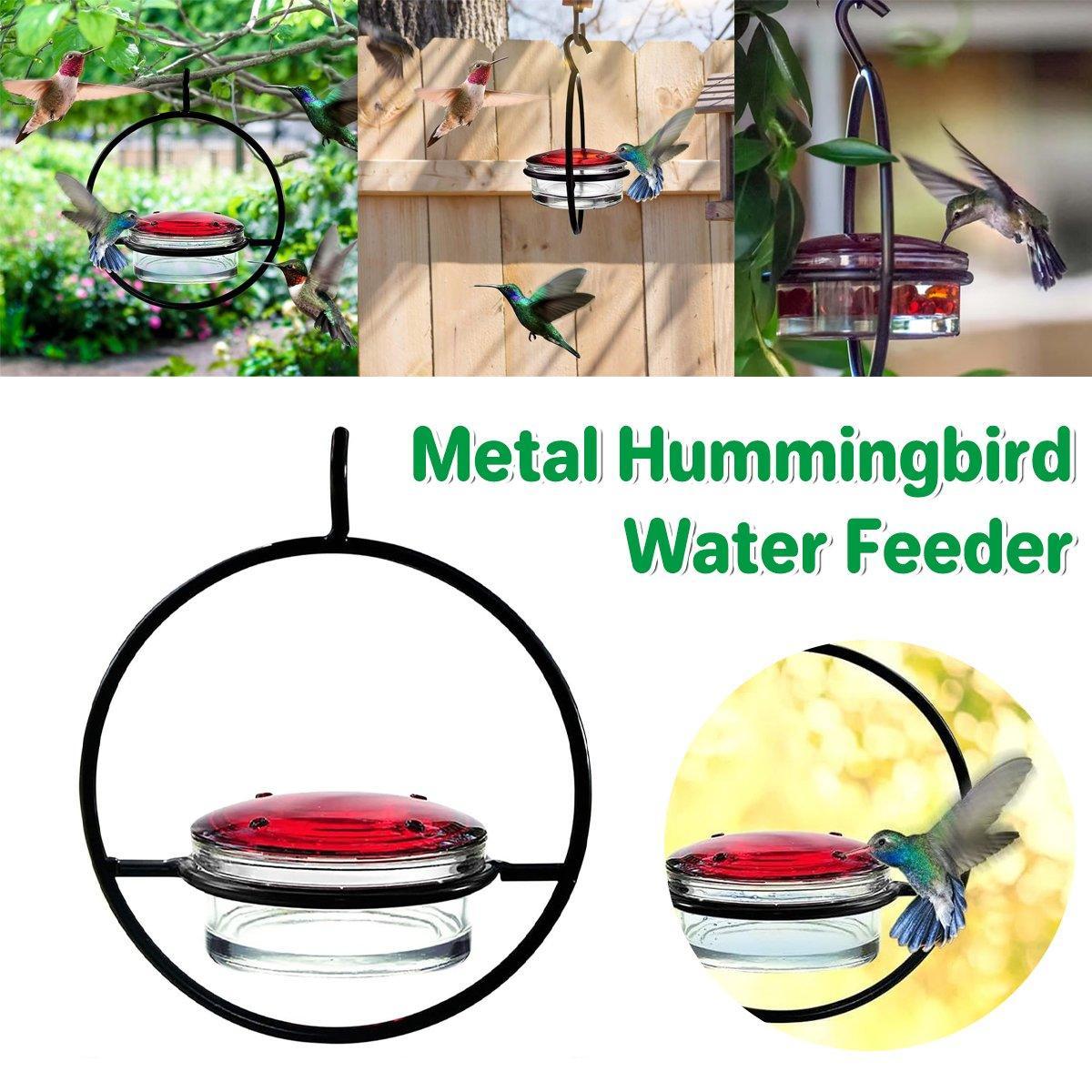 V528-BIRD-WATER-BOWL-A-282693-202509251526-00 Metal Hummingbird Feeder Simple Design Durable Outdoor Garden Bird Water Feeder - Image 1