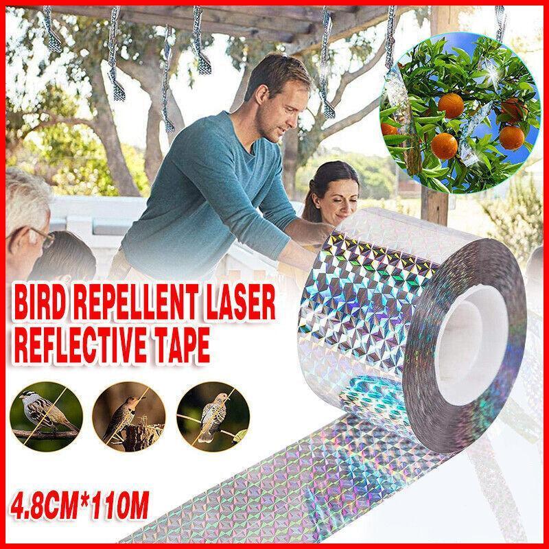 V528-BIRDREPELLENT-4-8CM-110M-11092-202509250931-00 Bird Repellent Laser Reflective Tape Garden Birds Deterrent Double-Side Tapes - Image 1
