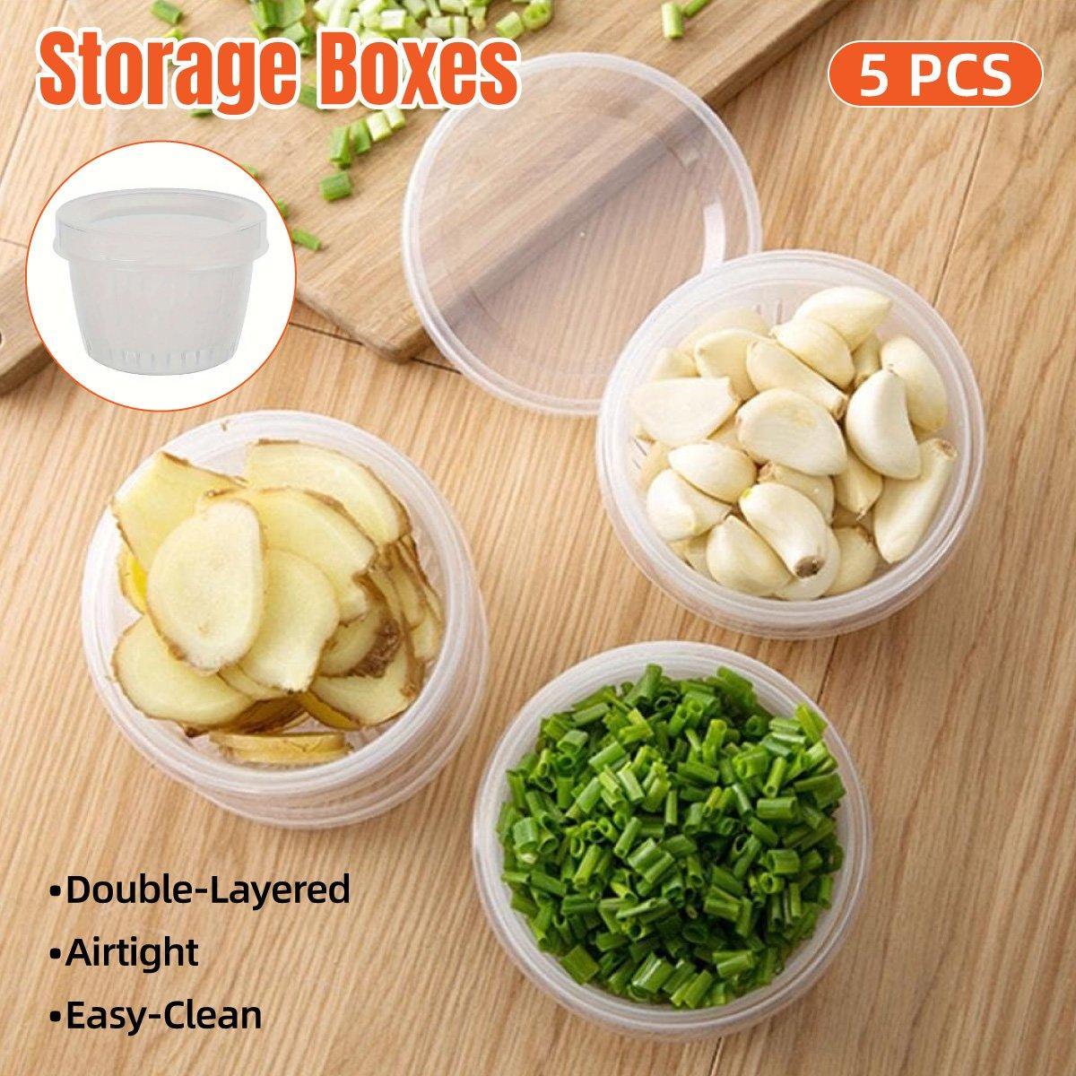 V528-BOX-5PCS-496658-202509251316-00 5pcs Plastic Storage Containers with Lids Refrigerator Organizer Box for Kitchen - Image 1