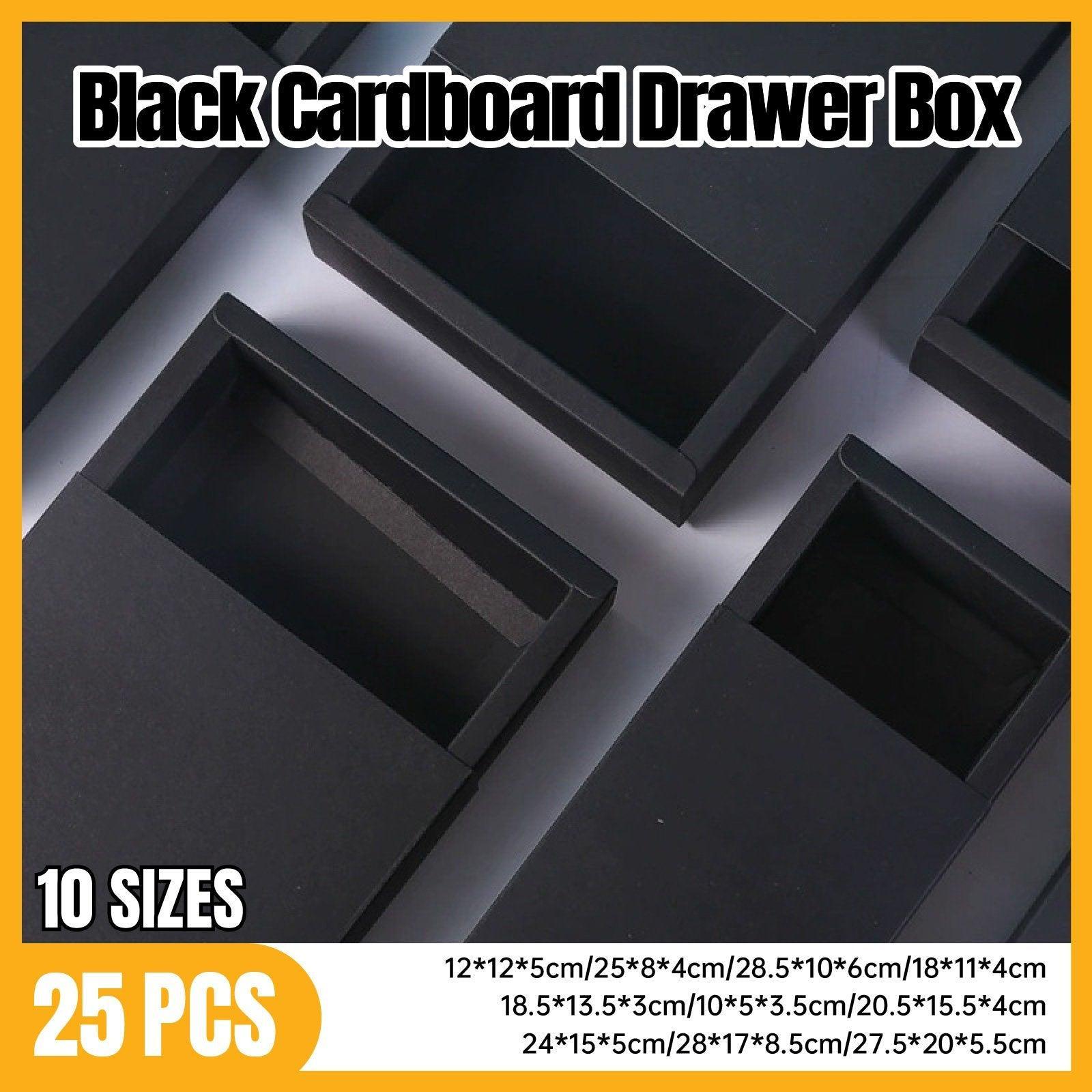 V528-BOX-BLACK-285-10-6-25PCS-431779-202509301627-00 25X Black Kraft Paper Drawer Jewelry Package Necklace Bracelet Gift Package box - 28.5*10*6-25pcs - Image 1