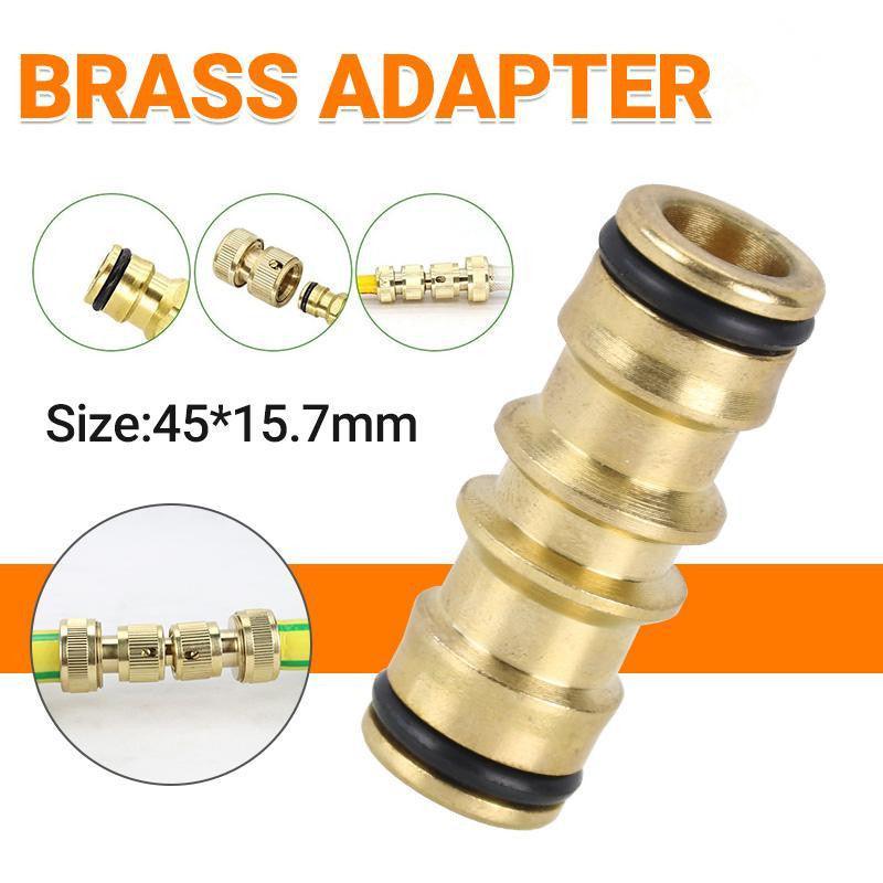 V528-BRASSADAPTER-473593-202509251210-00 Brass Garden Hose Connector Fitting Double End Quick Joiner for 12mm Pipe Repair - Image 1