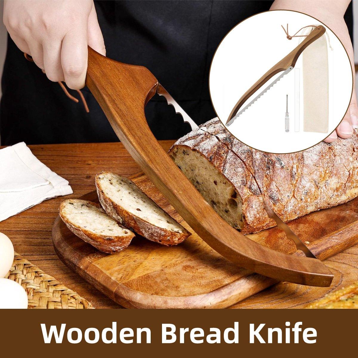 V528-BREAD-KNIFE-987484-202509250931-00 Wooden Bread Cutter Saw for Perfect Slice Cutting Tool Bread Slicer Kitchen - Image 1