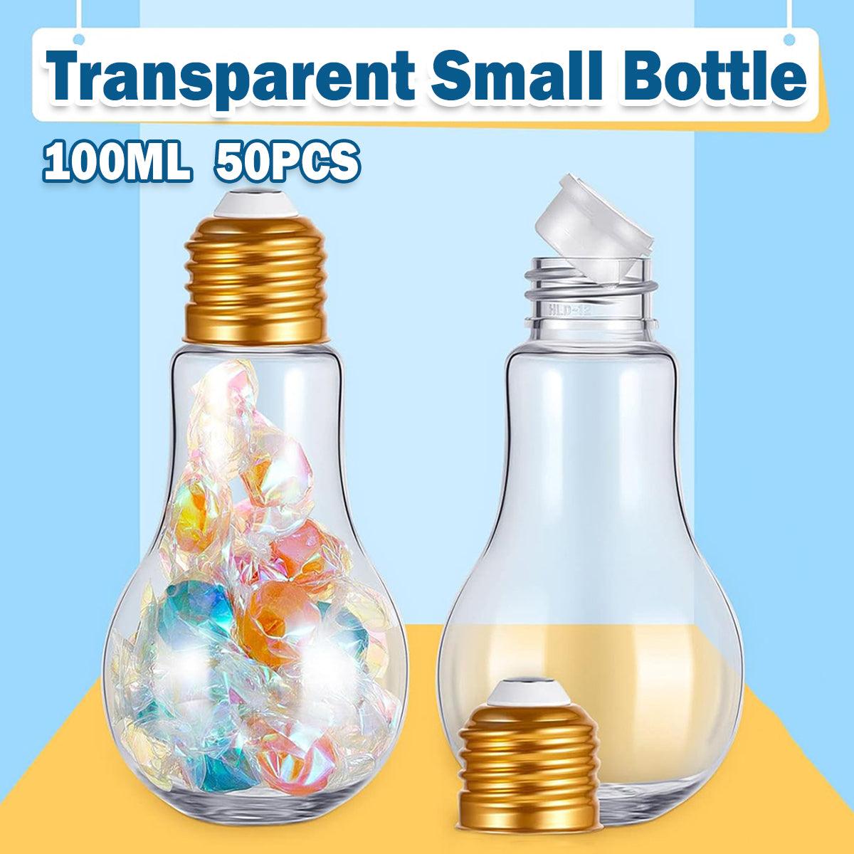 V528-BULB-BOX-50PCS-100ML-590129-202509291745-00 50PCS 100ML Transparent Bulb Bottle Plastic Candy Jar Storage Container Reusable - Image 1