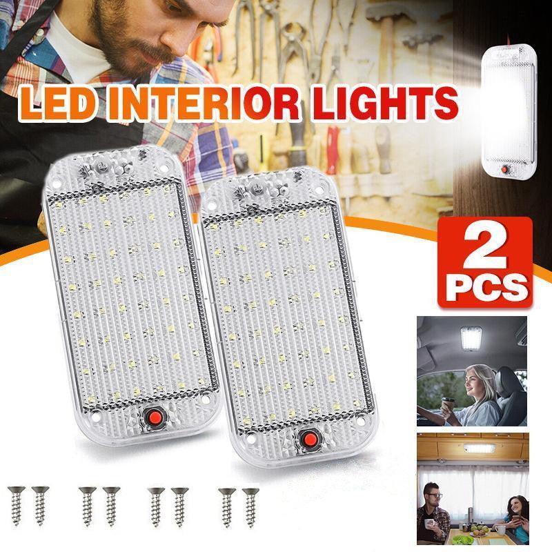 V528-CABINLAMP-2PCS-417344-202509251110-00 2Pcs 12V 48Led Truck Car Ute Caravan Interior Roof Ceiling Dome Light Cabin Lamp - Image 1