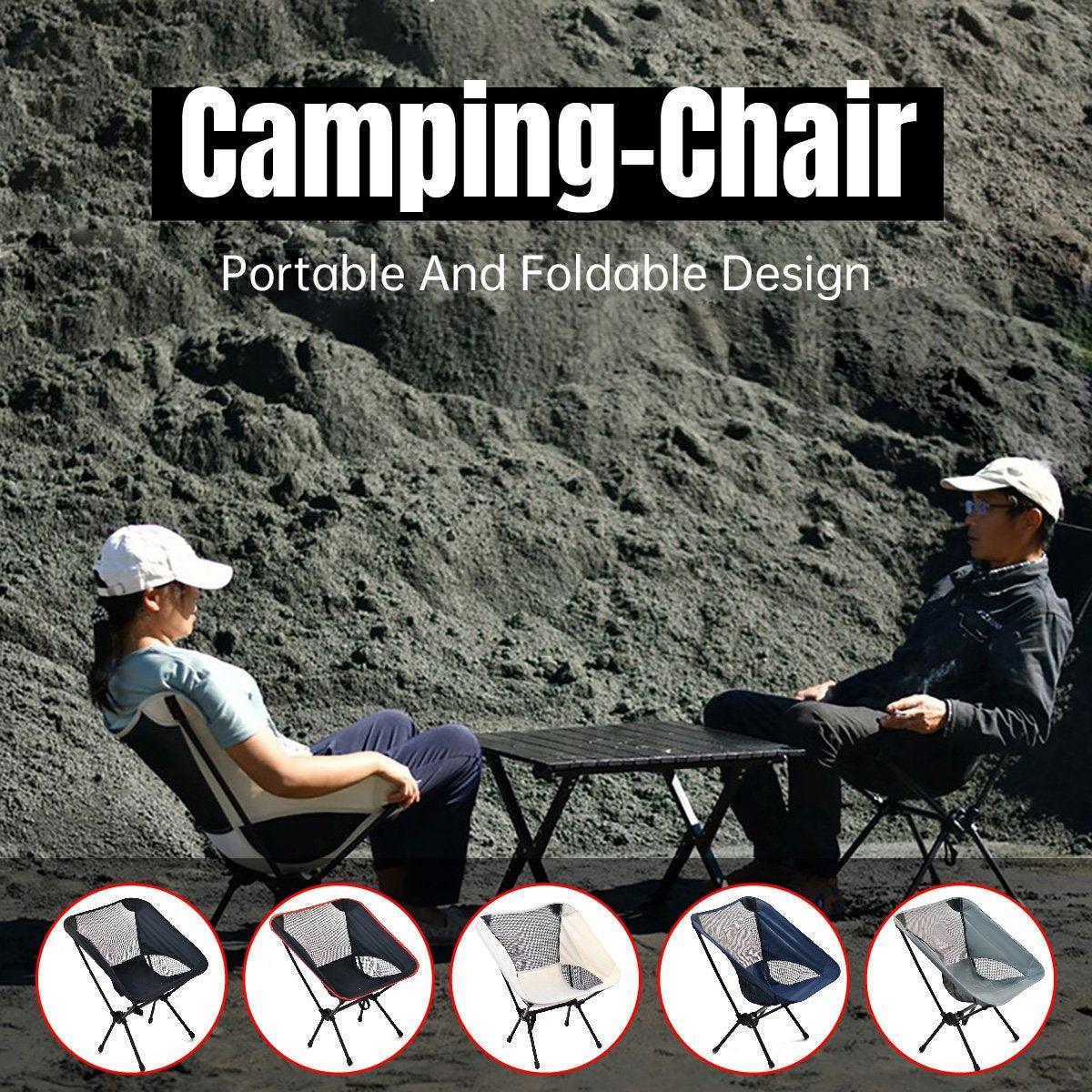 V528-CAMPING-CHAIR-BLACK-367228-202509302109-00 Outdoor Portable Lightweight Folding Camping Chair High Back Fishing Chair - Black - Image 1