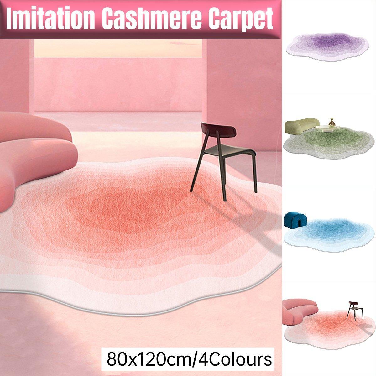 V528-CARPET-PINK-80-120-576475-202510010845-00 Shaped Cashmere Carpet Living Room Full Blanket Cloakroom Dressing Table - Pink - Image 1