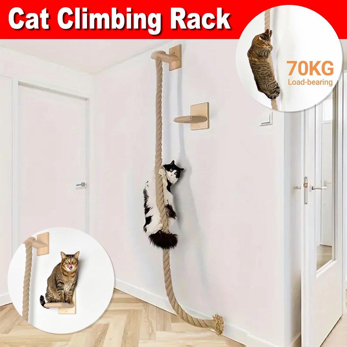 V528-CAT-CLIMBER-15DK-491437-202509291827-00 Cat Climbing Frame Rope Leash Jumping Platform for Cats Interactive Play Set - Image 1